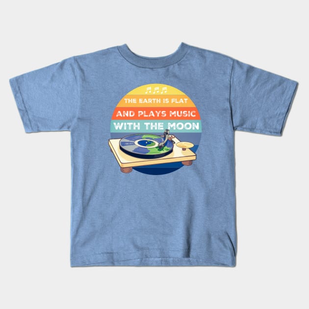 Earth is flat like a vinyl Kids T-Shirt by Mimie20